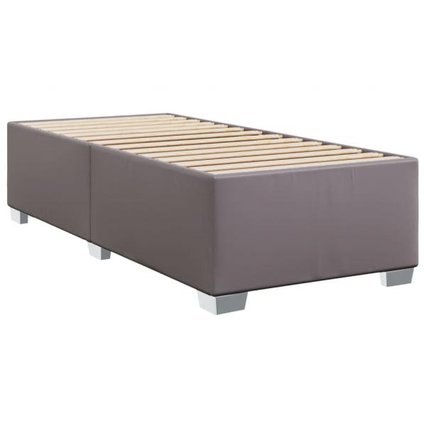 Boxspringbett mit Matratze Grau 80x200 cm Kunstleder