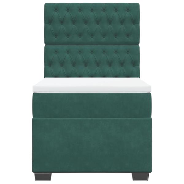 Boxspringbett mit Matratze Dunkelgrün 100x200 cm Samt