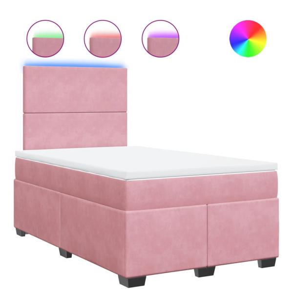 Boxspringbett mit Matratze Rosa 120x190 cm Samt