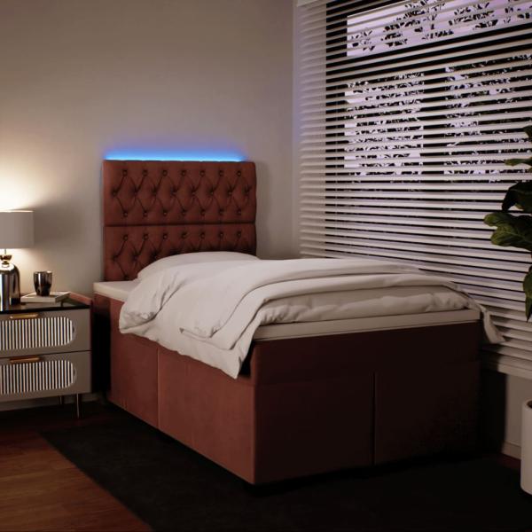 Boxspringbett mit Matratze Rosa 120x190 cm Samt