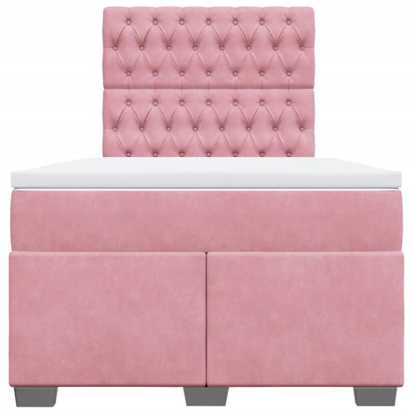 Boxspringbett mit Matratze Rosa 120x190 cm Samt