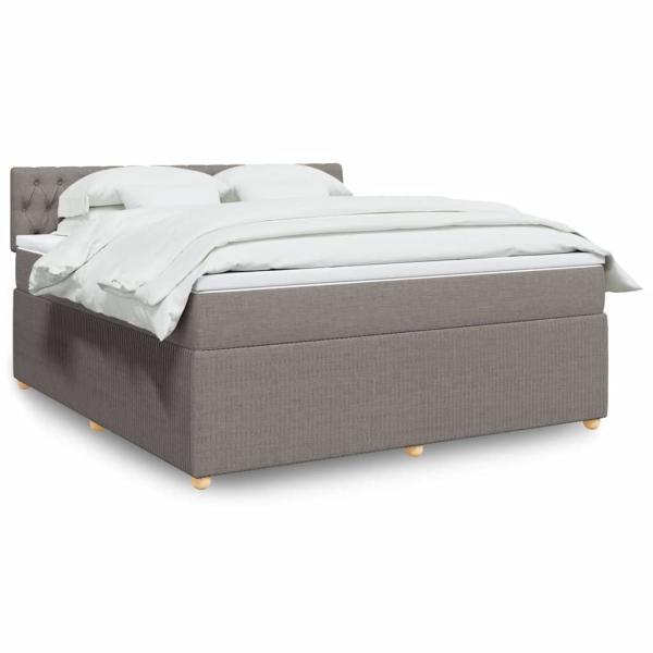 ARDEBO.de - Boxspringbett mit Matratze Taupe 180x200 cm Stoff