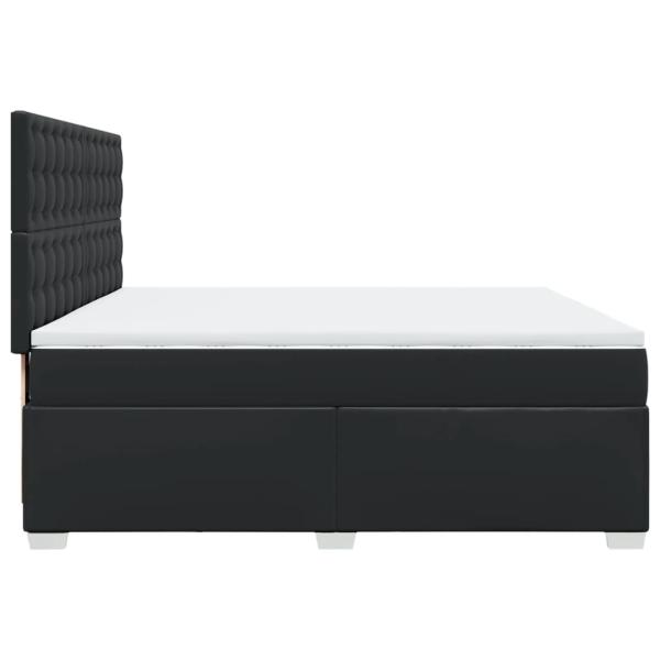 ARDEBO.de - Boxspringbett mit Matratze Schwarz 200x200 cm Kunstleder