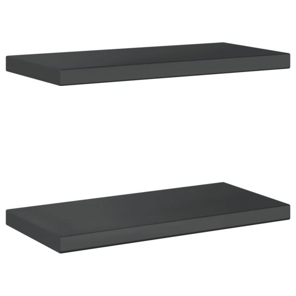 Wandregale 2 Stk. 50x23,5 cm Schwarz Edelstahl