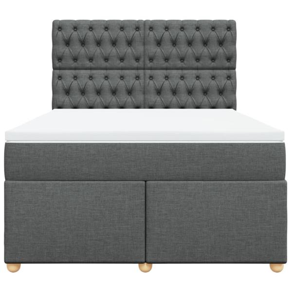 Boxspringbett mit Matratze Dunkelgrau 140x190 cm Stoff