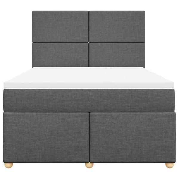 Boxspringbett mit Matratze Dunkelgrau 140x190 cm Stoff