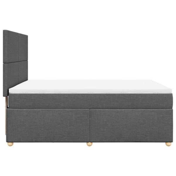 Boxspringbett mit Matratze Dunkelgrau 140x190 cm Stoff