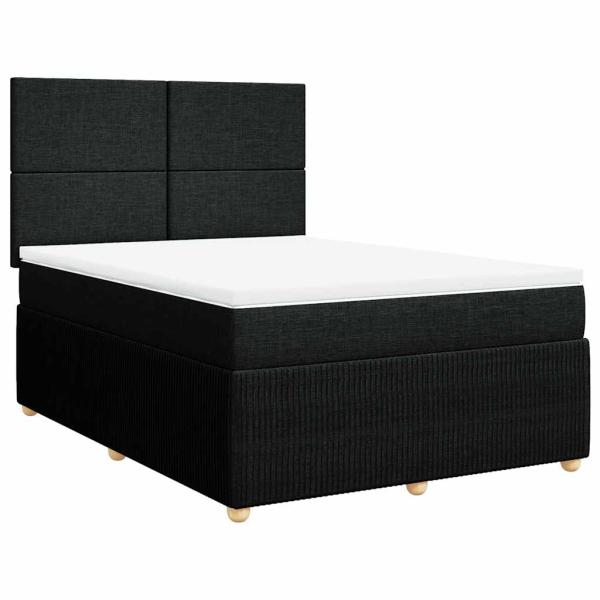ARDEBO.de - Boxspringbett mit Matratze Schwarz 160x200 cm Stoff