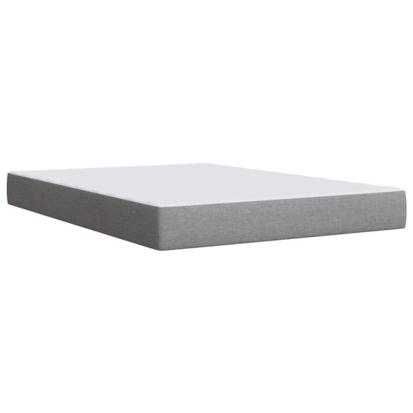 ARDEBO.de - Boxspringbett mit Matratze Hellgrau 160x200 cm Stoff
