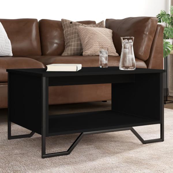 ARDEBO.de - Couchtisch Schwarz 75x51x40 cm Holzwerkstoff