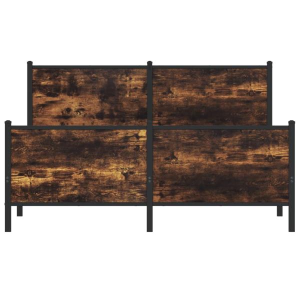 Metallbett ohne Matratze Räuchereiche 150x200 cm