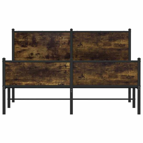 Metallbett ohne Matratze Räuchereiche 150x200 cm
