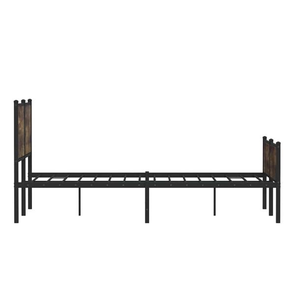 Metallbett ohne Matratze Räuchereiche 150x200 cm