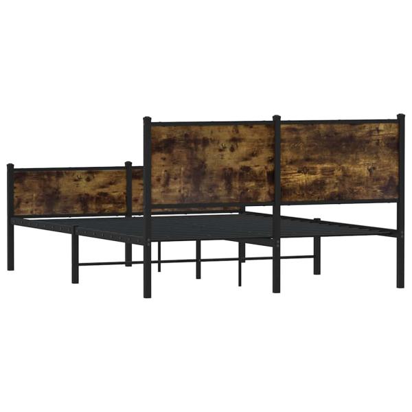 Metallbett ohne Matratze Räuchereiche 150x200 cm