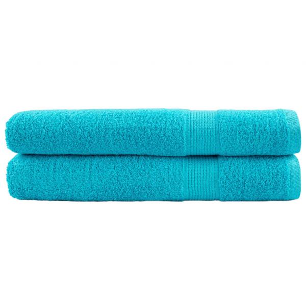 ARDEBO.de - Premium-Saunatücher SOLUND 2 Stk. Türkis 80x200 cm 600 g/m²