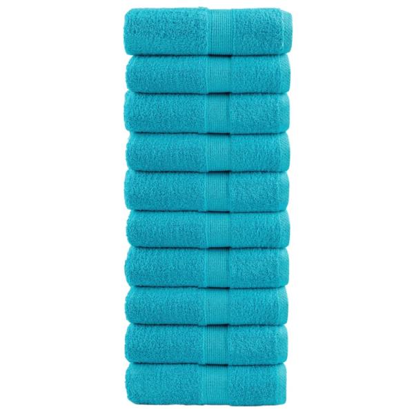 ARDEBO.de - Premium-Seiftücher SOLUND 10 Stk. Türkis 30x30 cm 600 g/m²