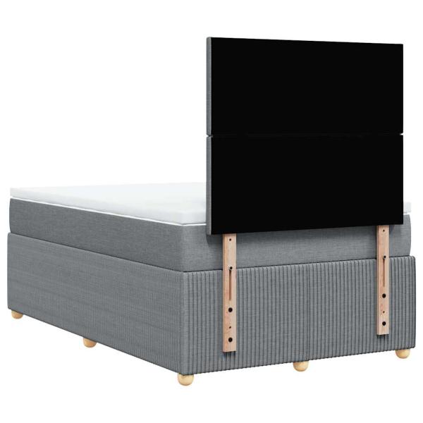 Boxspringbett mit Matratze Hellgrau 120x200 cm Stoff