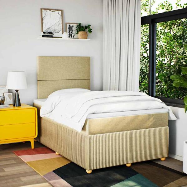Boxspringbett mit Matratze Creme 120x200 cm Stoff