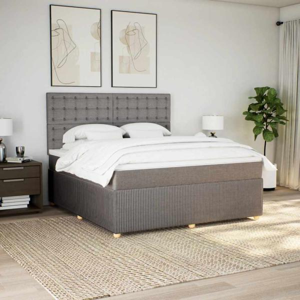 ARDEBO.de - Boxspringbett mit Matratze Taupe 180x200 cm Stoff