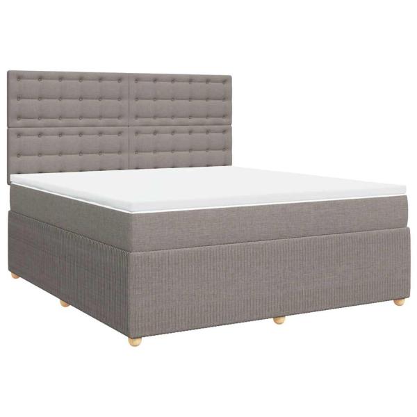ARDEBO.de - Boxspringbett mit Matratze Taupe 180x200 cm Stoff