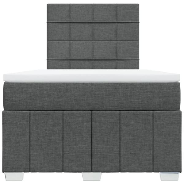 Boxspringbett mit Matratze Dunkelgrau 120x200 cm Stoff