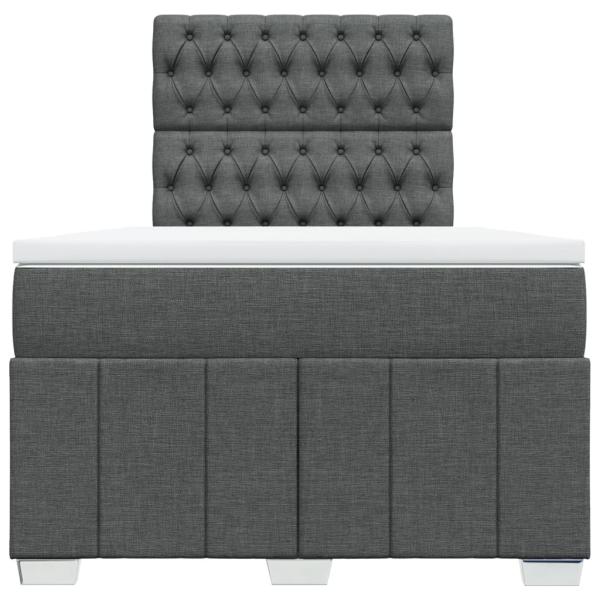 Boxspringbett mit Matratze Dunkelgrau 120x200 cm Stoff