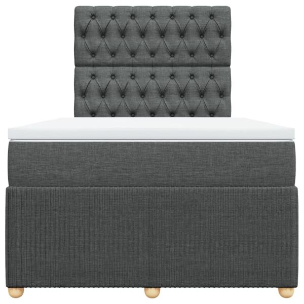 Boxspringbett mit Matratze Dunkelgrau 120x200 cm Stoff