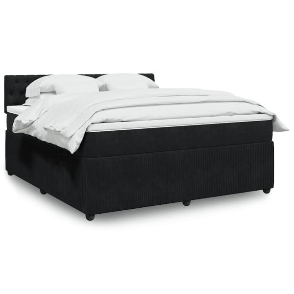 ARDEBO.de - Boxspringbett mit Matratze Schwarz 180x200 cm Samt