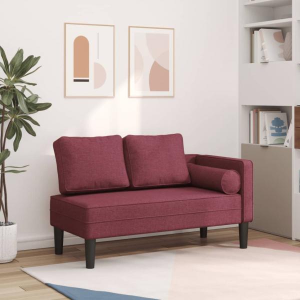 ARDEBO.de - Chaiselongue mit Kissen Weinrot Stoff