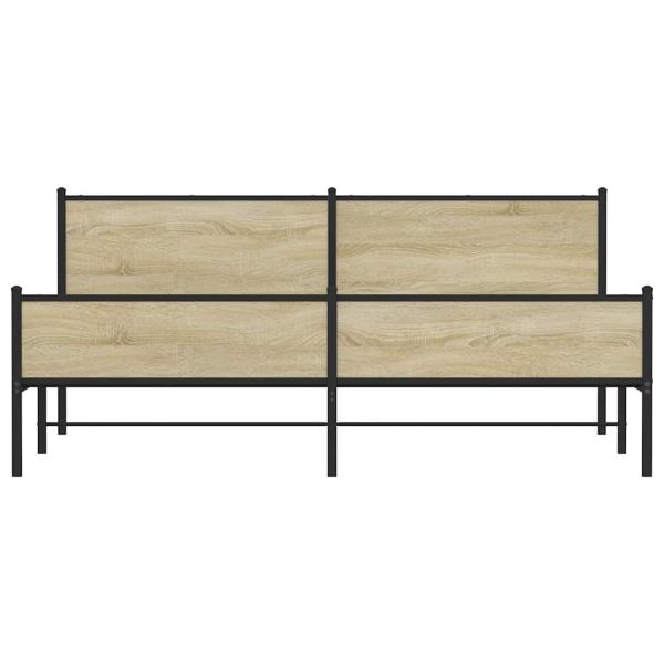 ARDEBO.de - Metallbett ohne Matratze Sonoma-Eiche 193x203 cm