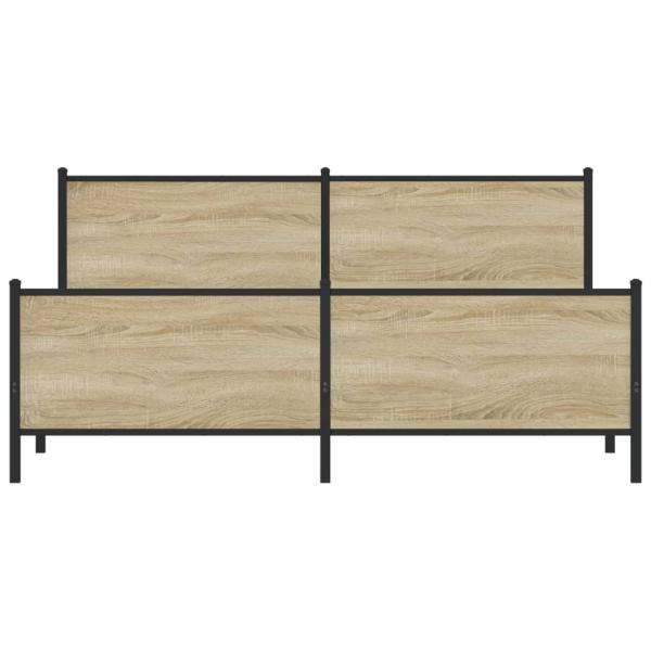 Metallbett ohne Matratze Sonoma-Eiche 193x203 cm