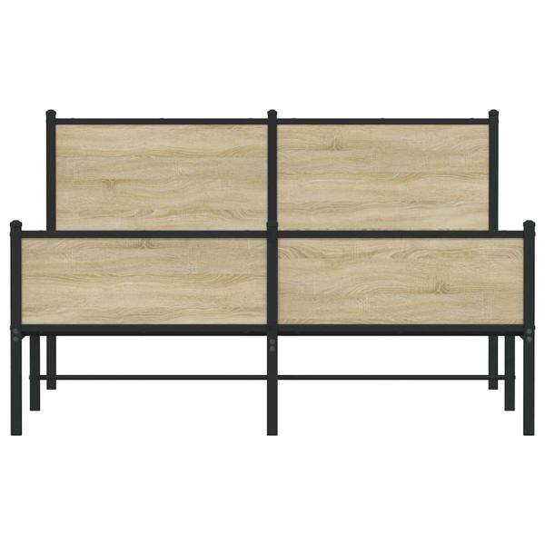 Metallbett ohne Matratze Sonoma-Eiche 140x190 cm