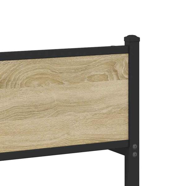 Metallbett ohne Matratze Sonoma-Eiche 140x190 cm