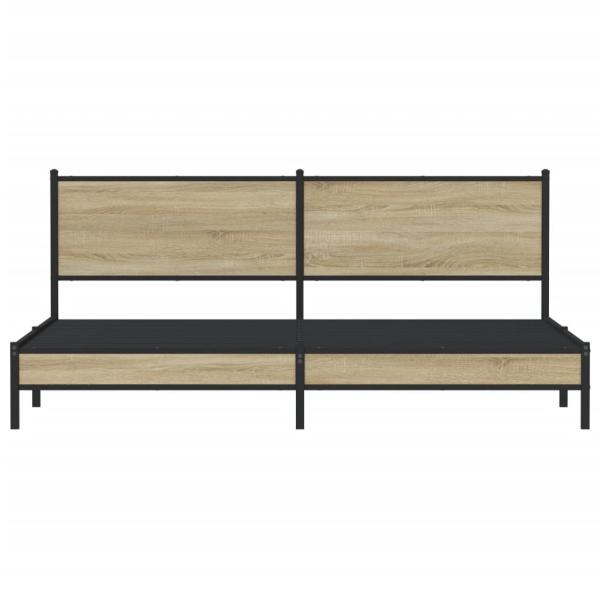 Metallbett ohne Matratze Sonoma-Eiche 193x203 cm