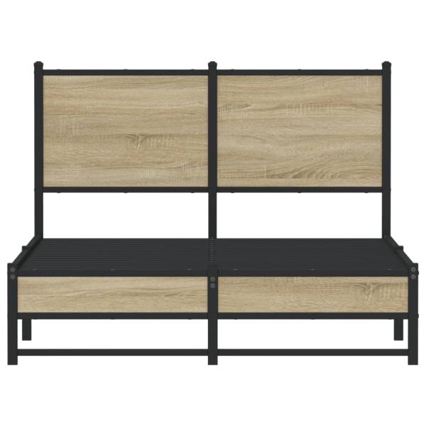 Metallbett ohne Matratze Sonoma-Eiche 120x190 cm