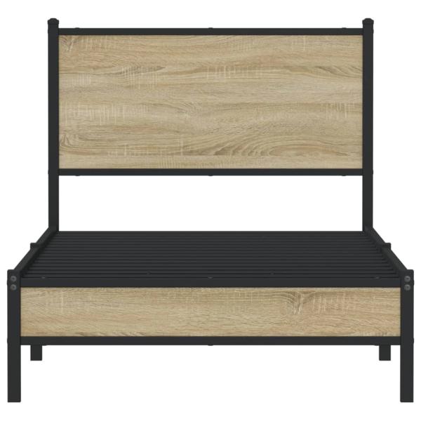 Metallbett ohne Matratze Sonoma-Eiche 90x190 cm