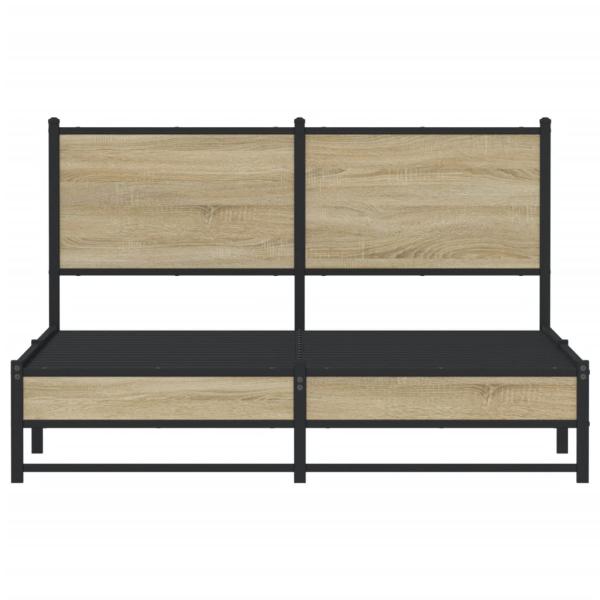 Metallbett ohne Matratze Sonoma-Eiche 150x200 cm