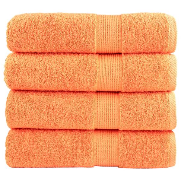 ARDEBO.de - Premium-Duschtücher SOLUND 4 Stk. Orange 70x140 cm 600 g/m²