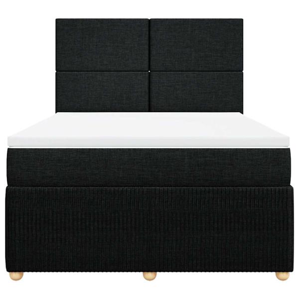 Boxspringbett mit Matratze Schwarz 140x190 cm Stoff
