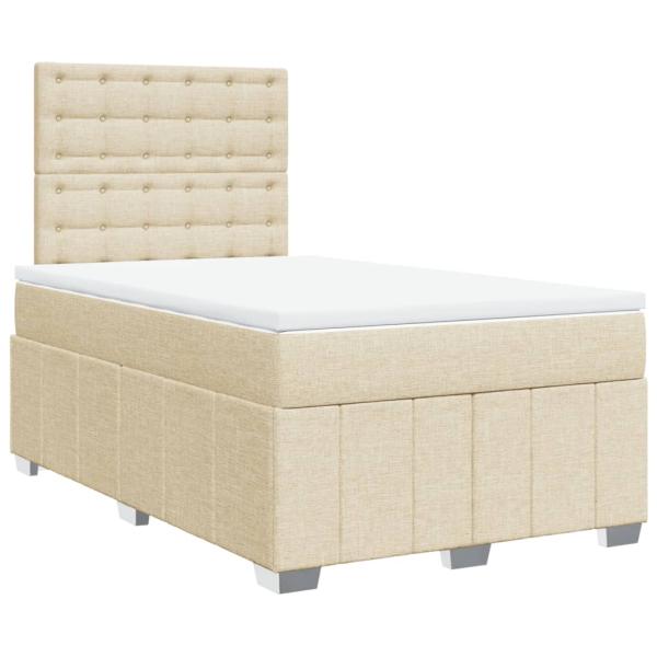 Boxspringbett mit Matratze Creme 120x200 cm Stoff