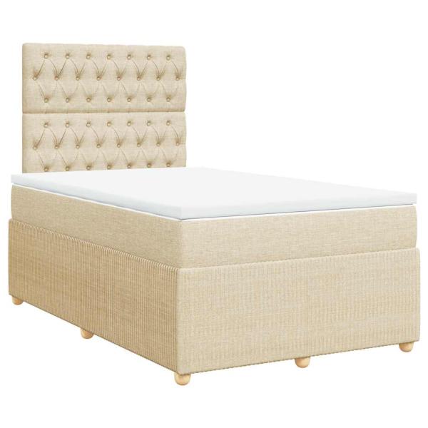 Boxspringbett mit Matratze Creme 120x200 cm Stoff