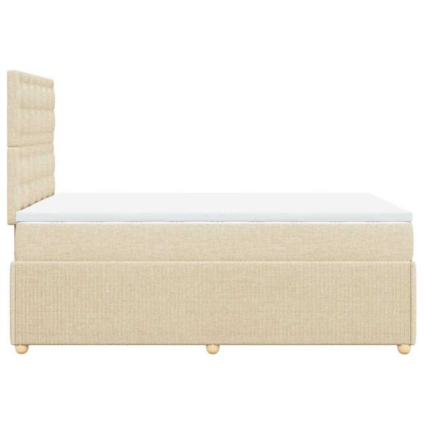 ARDEBO.de - Boxspringbett mit Matratze Creme 120x200 cm Stoff