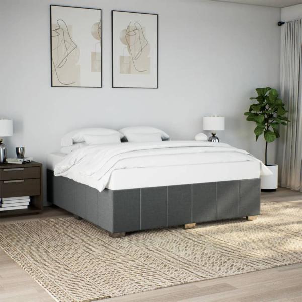ARDEBO.de - Bettgestell ohne Matratze Dunkelgrau 180x200 cm Stoff