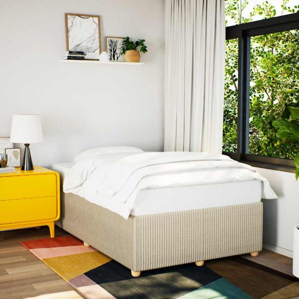 ARDEBO.de - Bettgestell Creme 120x190 cm Stoff