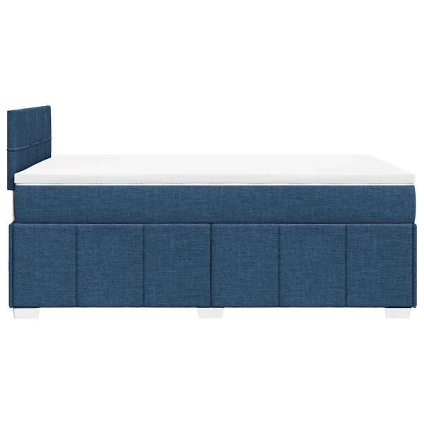 ARDEBO.de - Boxspringbett mit Matratze Blau 120x200 cm Stoff