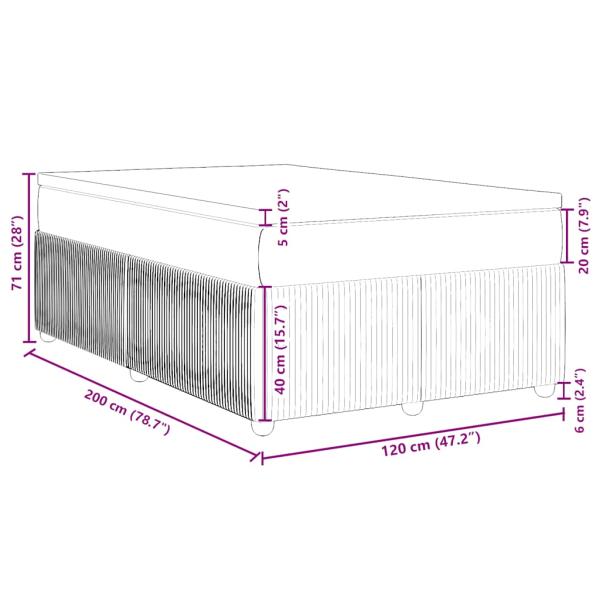 Boxspringbett mit Matratze Hellgrau 120x200 cm Stoff