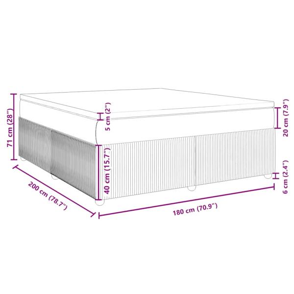 Boxspringbett mit Matratze Hellgrau 180x200 cm Stoff