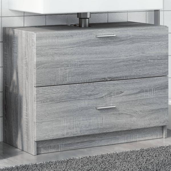 ARDEBO.de - Waschbeckenunterschrank Grau Sonoma 78x37x59 cm Holzwerkstoff