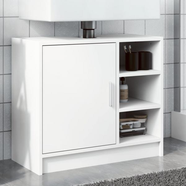 ARDEBO.de - Waschbeckenunterschrank Weiß 63x29x55 cm Holzwerkstoff