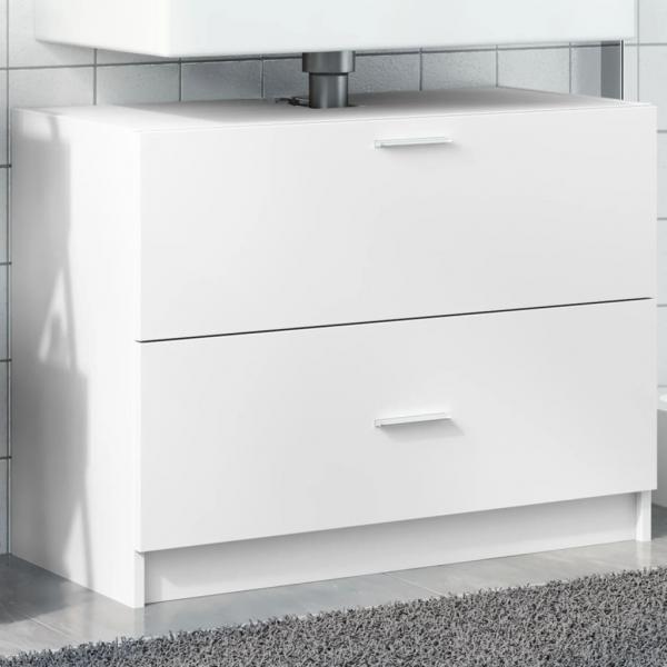 ARDEBO.de - Waschbeckenunterschrank Weiß 78x37x59 cm Holzwerkstoff